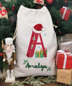 Alternative view of Hotte de Noël XXL personnalisée – Lettre et prénom