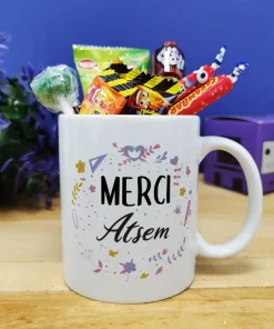 Alternative view of Mug bonbons des années 90 “Merci Atsem” – collection florale