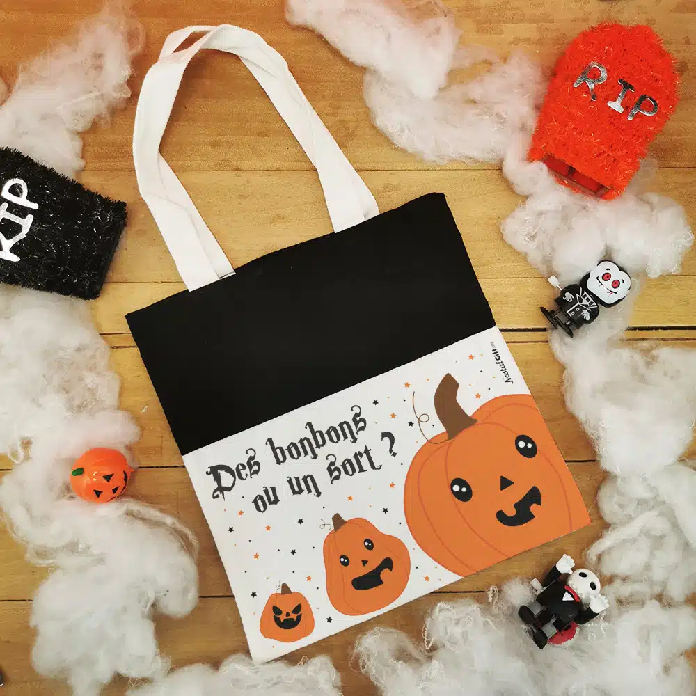 Sac bonbons Citrouille d’Halloween – “Des bonbons ou un sort” – Image 4