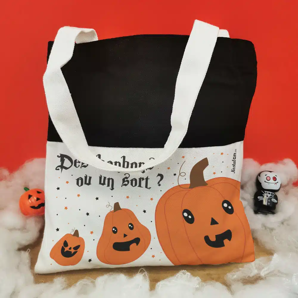 Sac bonbons Citrouille d’Halloween – “Des bonbons ou un sort” – Image 6